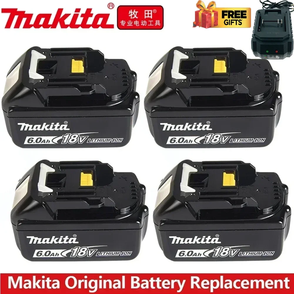 

Genuine Makita 18V 6AH 6000mAh Battery Rechargeable Li-ion Lithium-ion Batteries Charger for BL1860B BL1850 BL1830 BL1815 LXT400