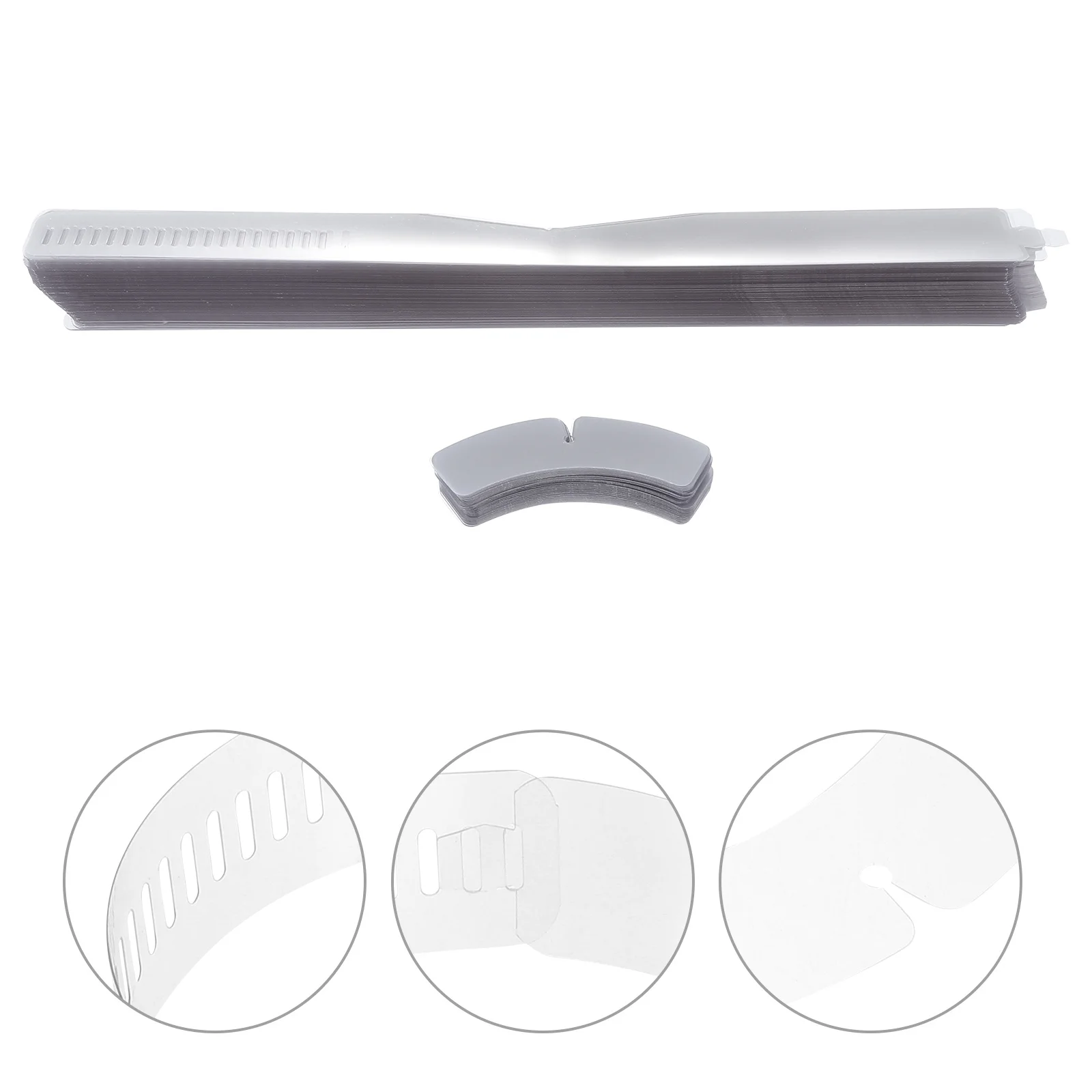 แถบพลาสติกยึดปกเสื้อ 200 ชิ้น อุปกรณ์ยึดปรับได้สำหรับปกเสื้อเชิ้ตธุรกิจ