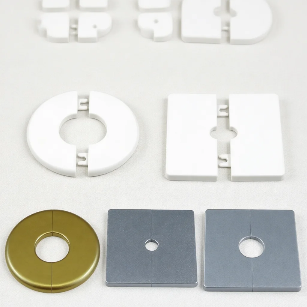 Round And Square Wall Escutcheon Plate Pipe Hole Cover Decorative Cap For Plumbing Cable Wire Management Hardware