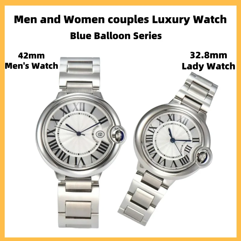 custom logo Men and Women couples Watch 42mm 32.8mm Watch Blue Balloon Series Miyota8215 St6 Movement Waterproof Lover watch