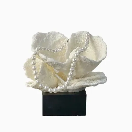 CX medieval wabi-sabi wind French flower coral, art geometric model house, soft decoration