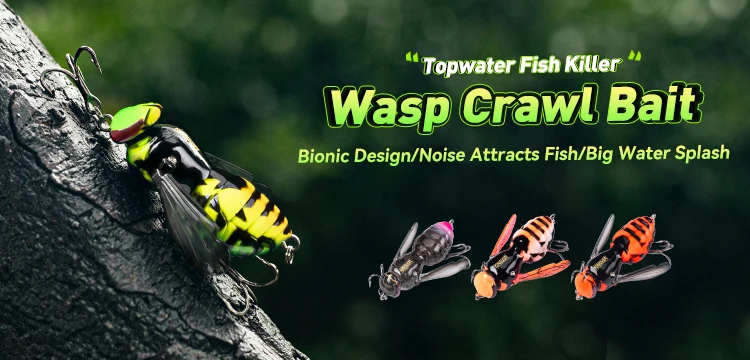 Kingdom Wasp Crawl Bait Schwimmender Angelköder 4,2g/40mm 6,6g/48mm Insekten-Bionik-Swimbaits Oberflächenköder Künstlicher Harter Köder – Detail 4