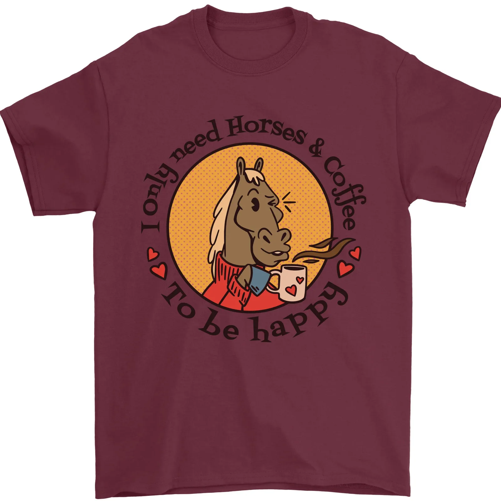 I Solo Need Horses and Coffee Equestrian 100% Cotton T-Shirt