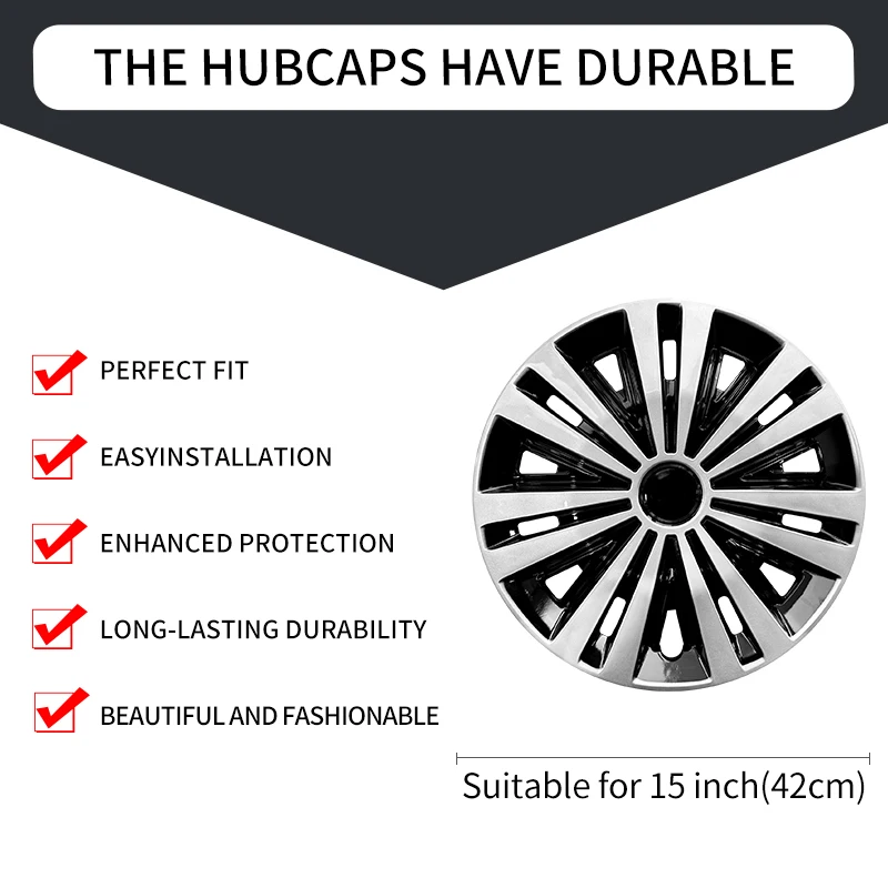 غطاء محور عجلات السيارة نمط Arachnid 15 بوصة غطاء كامل Hubcap ديكور اكسسوارات السيارات تصميم لسيارة Chevy Express Cargo Van