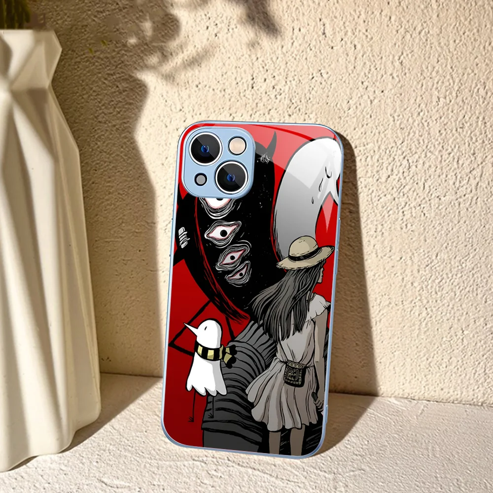 Goodnight Punpun  Phone Case Tempered Glass For iphone 14 13 12 11 Pro Mini XS MAX 14Plus X XS XR Cover