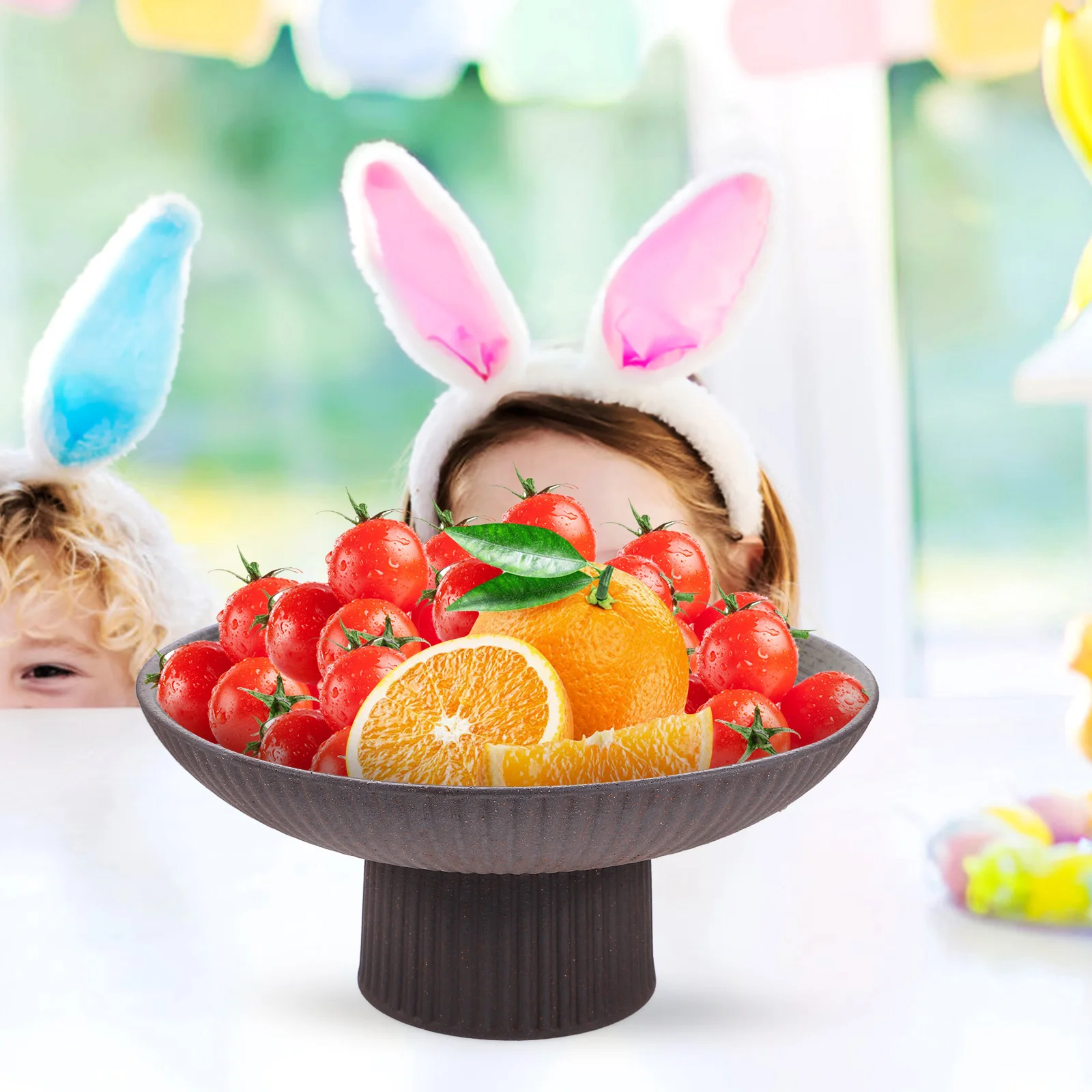

Footed Ceramic Fruit Tray Chic Dessert Storage Plate for Family Gatherings Parties Multi-Use Snack Tray