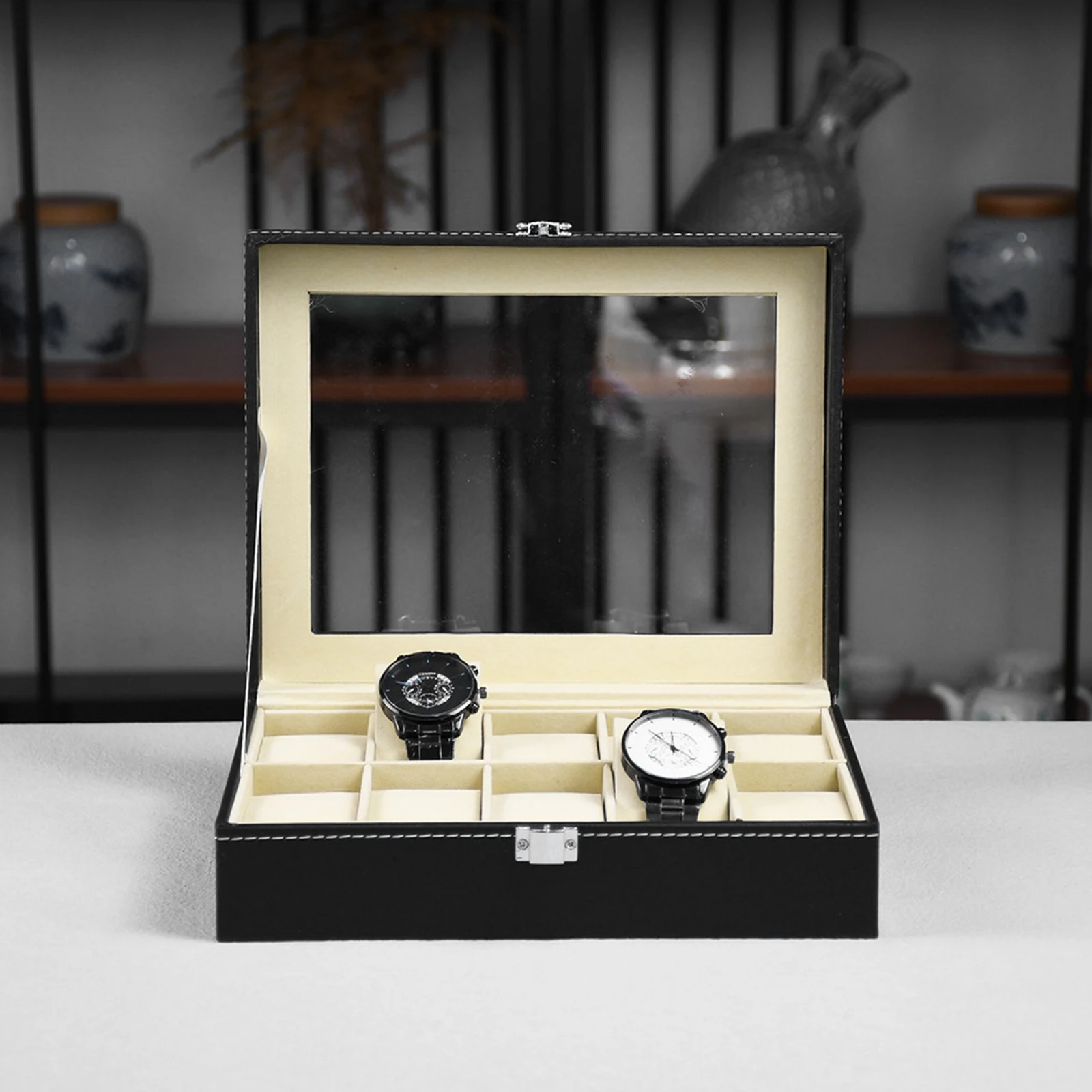 PU Leather Watch Holder Storage Case for Jewelry