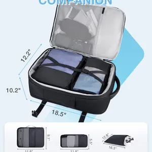 حقيبة أمتعة مع محاور تعبئة ، مقصورة سفر ، حقيبة ظهر للكمبيوتر المحمول ، أمتعة ، BAGSMART ، 40 لتر ، 17.3 أفضل 10 حقائب سفر أمازون مبيعا - رقم 4