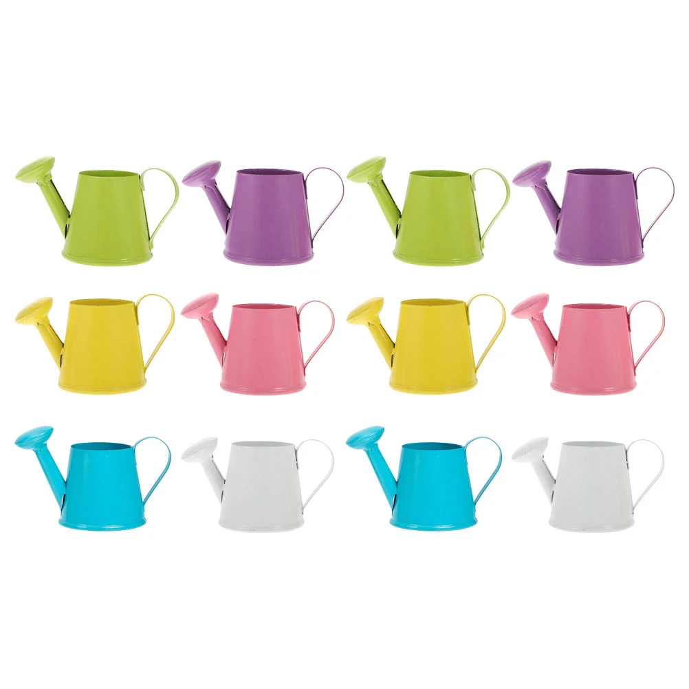 

12 Pcs Boiler Mini Watering Can Toys Containers Outdoor Kettle Iron Plant Device Child