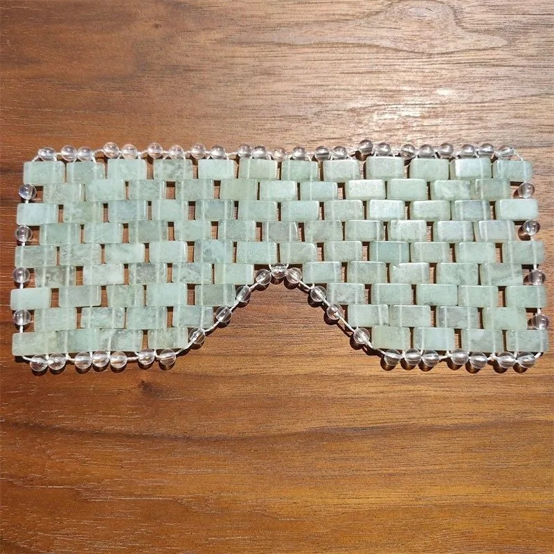 Ade Eye Mask Natural White Green Jade Stone Eye Cover Ice Cold Compress Handmade Bulk Wholesale Cooling Spa Sleep Beauty Relax