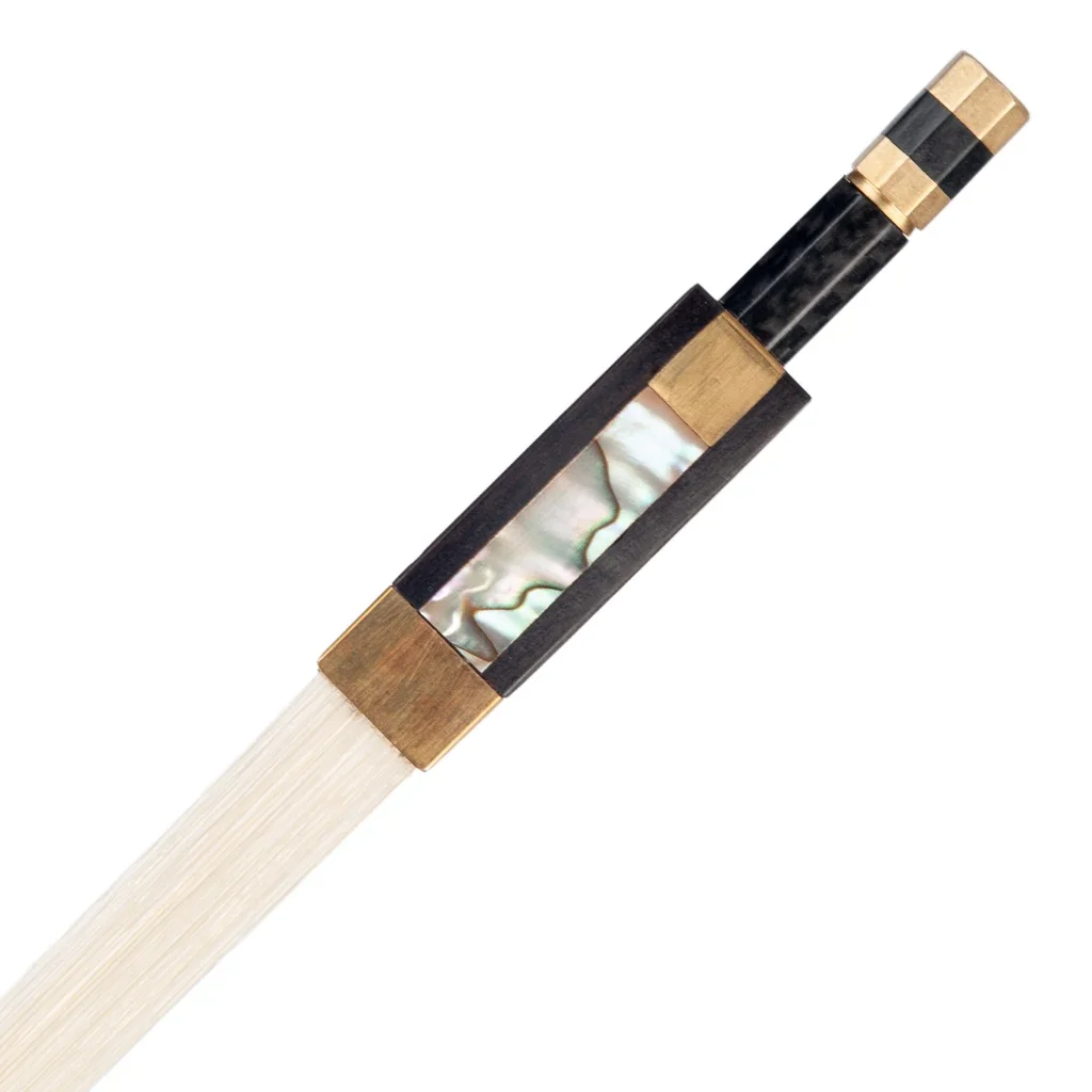 Advanced Carbon Fiber Violin Bow Grid Carbon Fiber Stick 4/4 Violin Bow Round Stick Sheep Skin Grip White Mongolia Horsehair