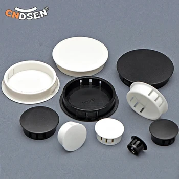 מכסה חור פלסטיק Snap-on 6mm-50mm מכסה קיר כבל שולחן מכסה חור מסמר עגול לבן / שחור