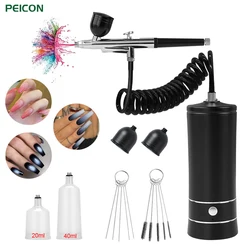 Airbrush Nail Art Painting with Compressor Portable Air Brush for Nail Art High Pressure Nano Oxygen Injector Airbrush Nail