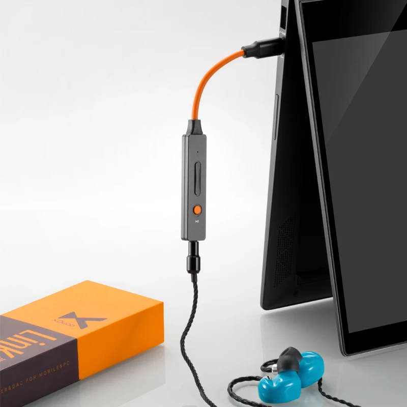XDuoo Link-Digital Portátil DAC Headphone Amplificador, Tipo-C Celular, Cabo de decodificação USB, Suporte Amp, 32Bit, 384kHz, DSD256