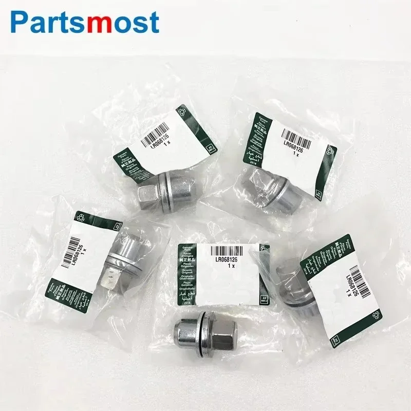 LR068126 RRD500290 500510 500590 Set of 5pcs Alloy Wheel Lug Nut for Land Rover Range Rover RR Sport Discovery LR3 LR4 Wheel Nut