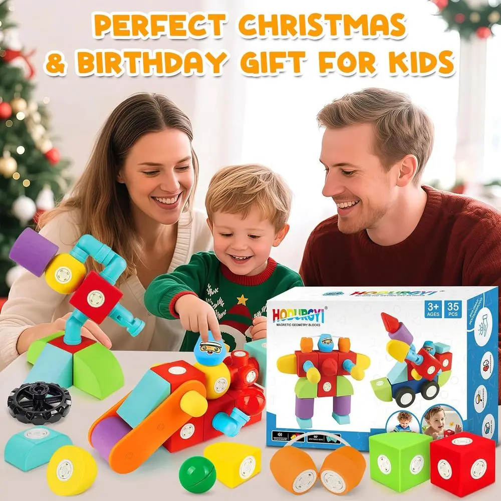 ชุดบล็อกโฟมแม่เหล็กสำหรับเด็ก ของเล่นต่อขนาดใหญ่สำหรับเด็กวัย 3 ปีขึ้นไป เสริมสร้างทักษะ STEM และความสนุกในห้องน้ำสำหรับเด็กอายุ 3-6 ปี