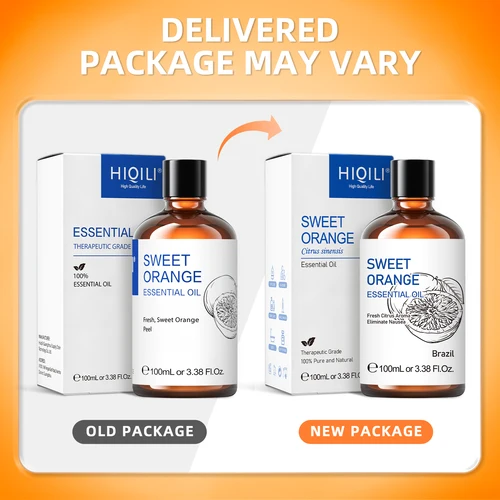 Imagen 2 del producto HIQILI-Aceites Esenciales de naranja dulce, difusor 100 puro para aromaterapia, humidificador, masaje, aire fresco, vela, 100% ML