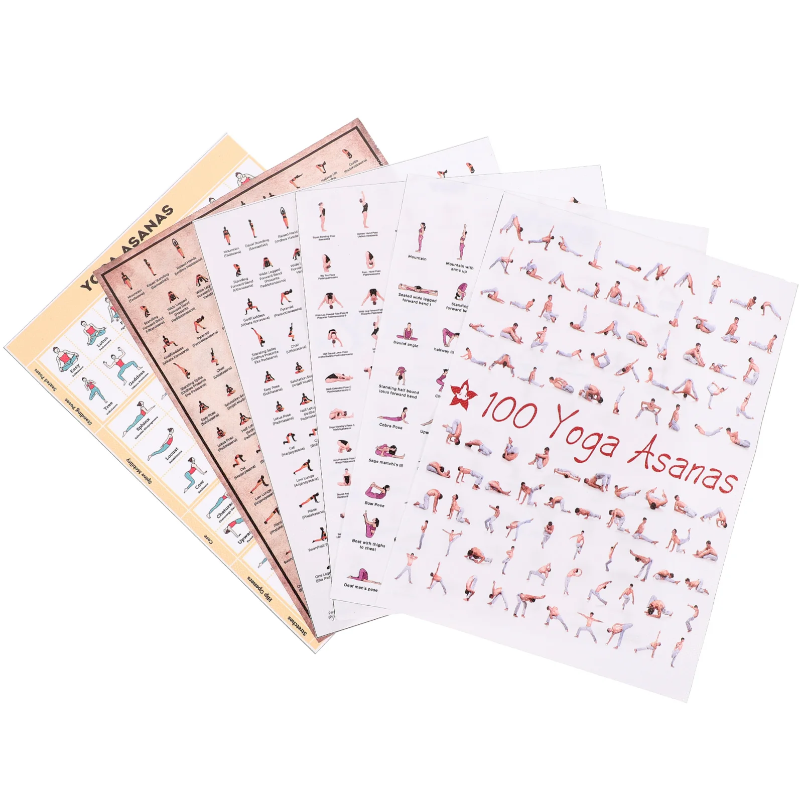 6 Pcs Yoga Poster Fitness Posters Workout for Gym Canvas Poses Picture Office Retro Decor