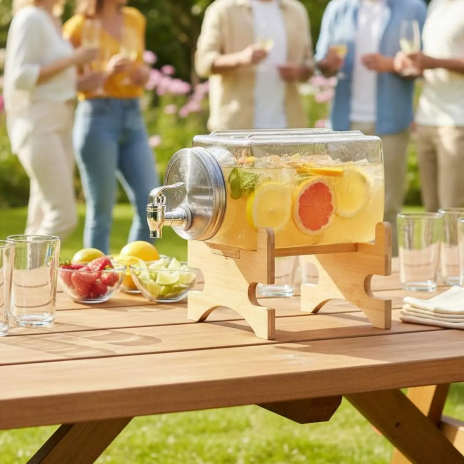 

Стеклянный диспенсер для напитков с краном, прозрачный, с широким горлышком, контейнер для жидкостей в холодильник