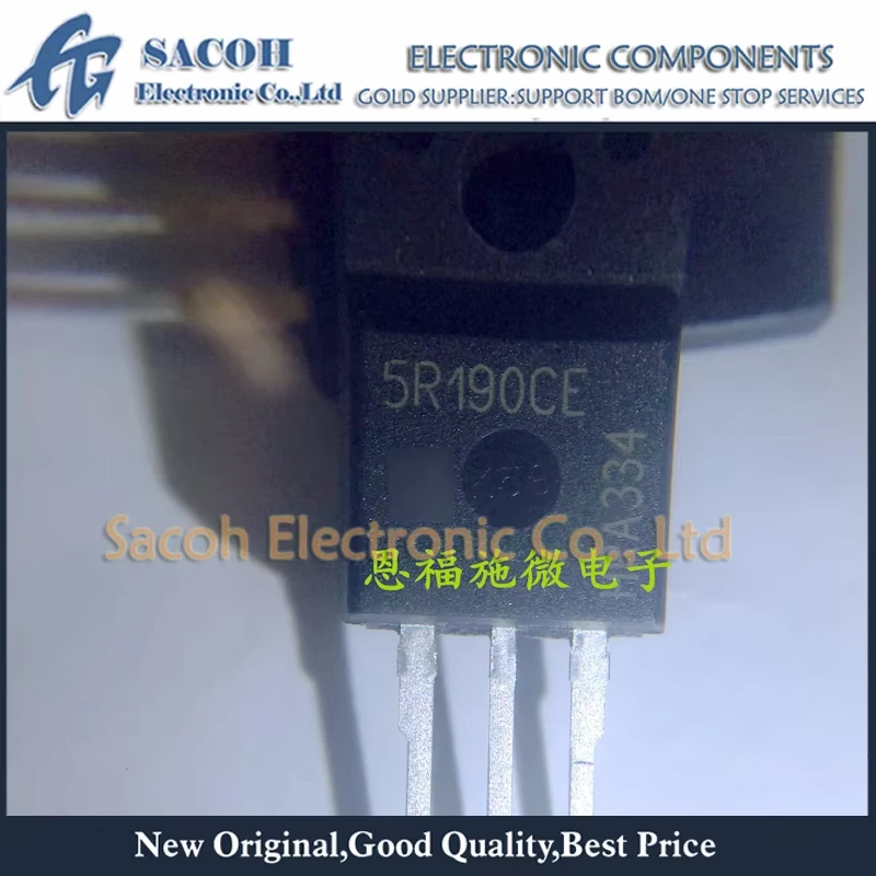 

Refurbished Original 10Pcs/Lot IPA50R190CE 5R190CE TO-220F 18.5A 500V Power MOSFET Transistor