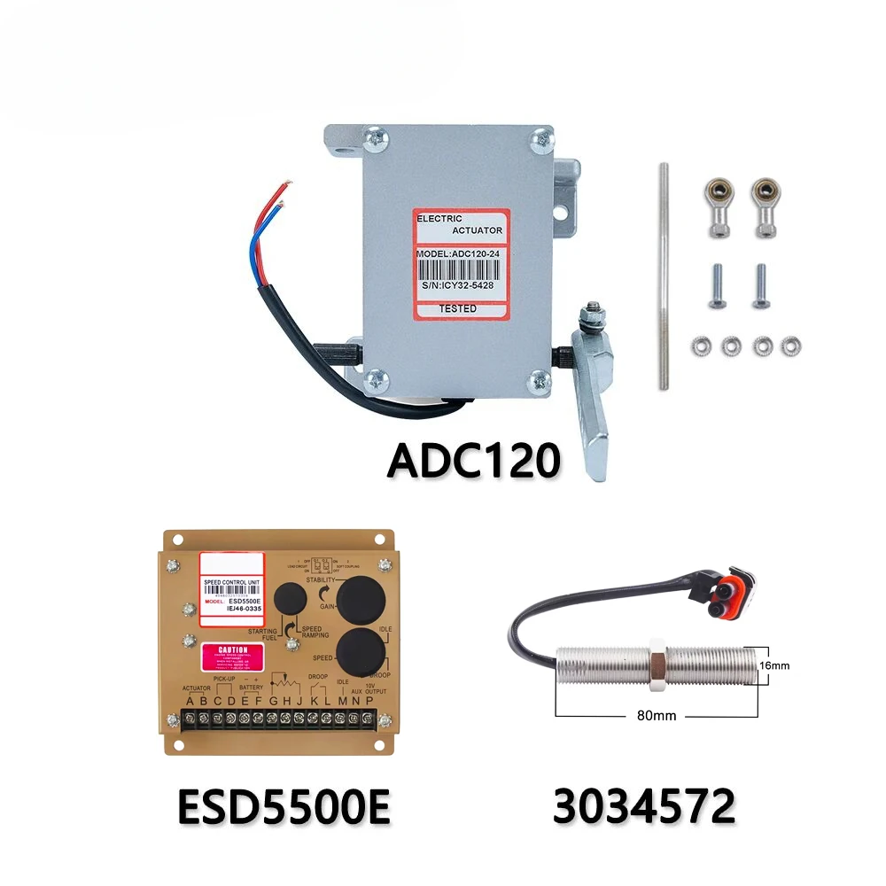 High Quality Actuator ADC120 Diesel Generator Engine Governor Kits 3034572 Pickup Speed Sensor ESD5500E Speed Controller