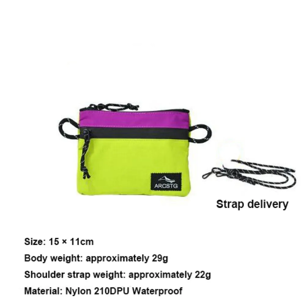 

15*11cm Portable Zipper Bag Lightweight Waterproof Couple Style Outdoor Sports Shoulder Bag Universal Casual