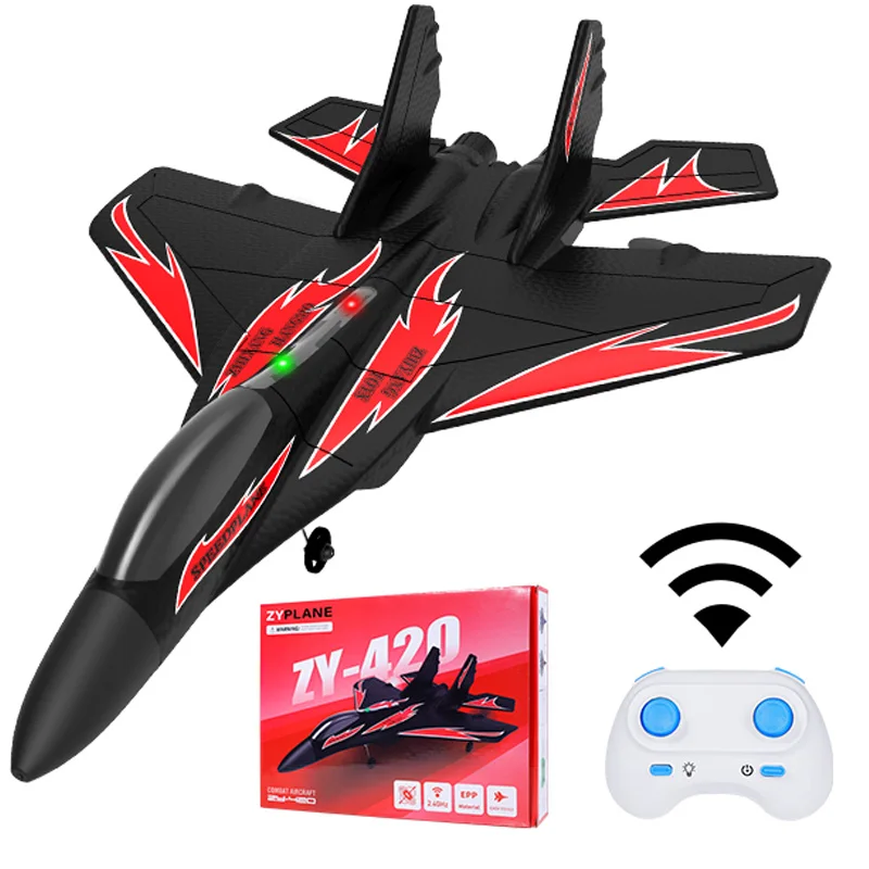 RC Plane ZY 420 2.4G 2CH Remote Control Flying Glider With LED Lights EPP Foam Aircraft Toys RC Drone Kids Gift