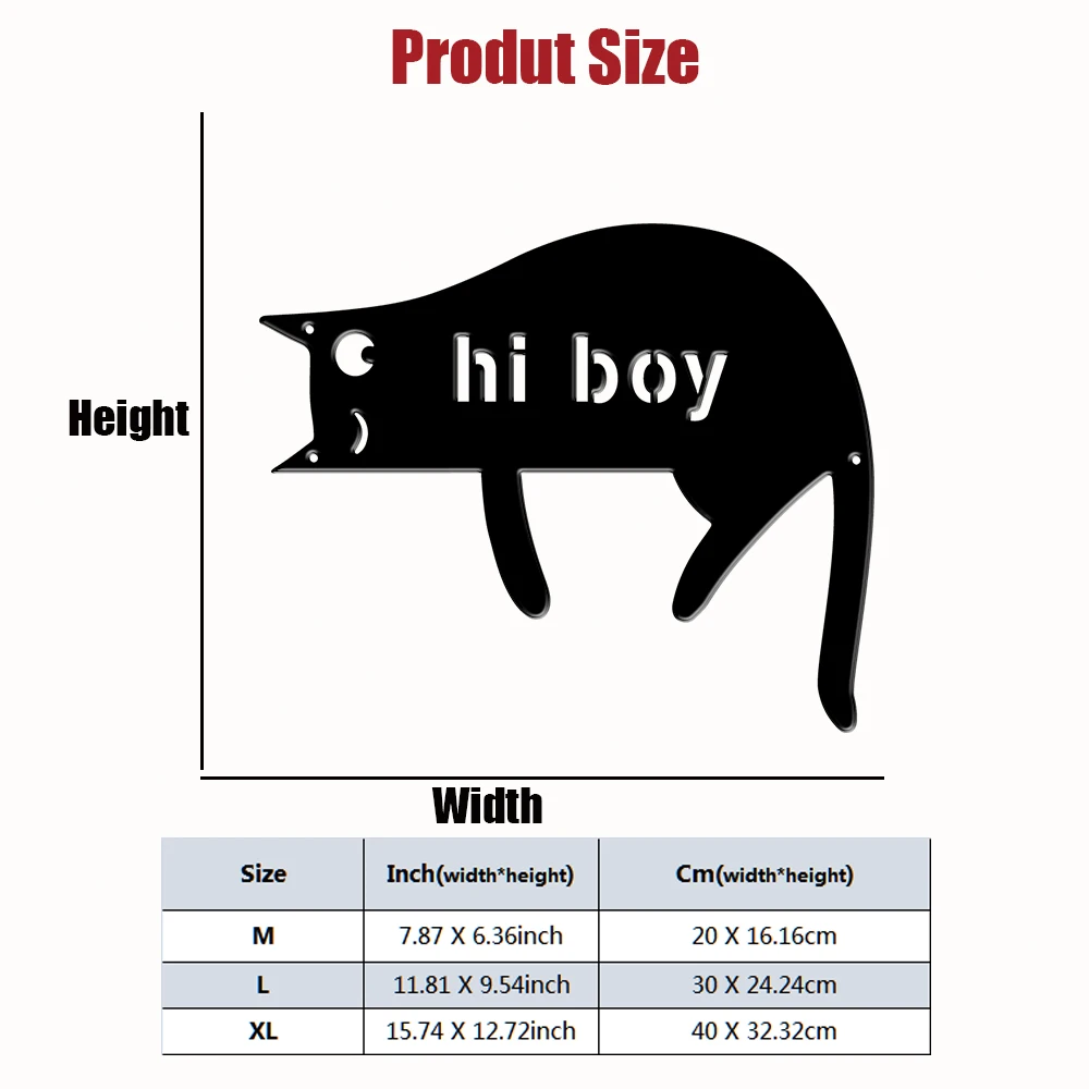 1Pc Custom cat Metal Door Street Address Number Sign,Ideal Home Room Garden Farm Fence Office Windows Wall Post Box Decor Gift view 4