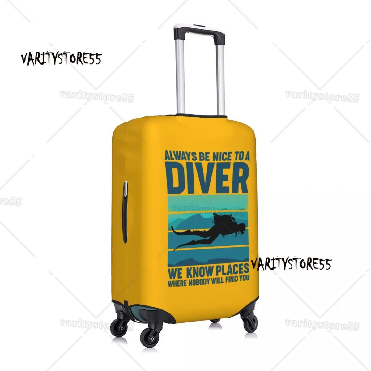 Custom Scuba Diving Suitcase Cover Washable Dive Diver Quotes Luggage Covers Protector for 18-32 inch