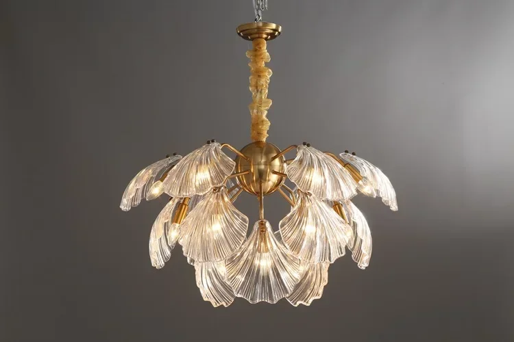 

Modern simple creative light luxury chandelier design living room dining room bedroom study led Glass Chandelier