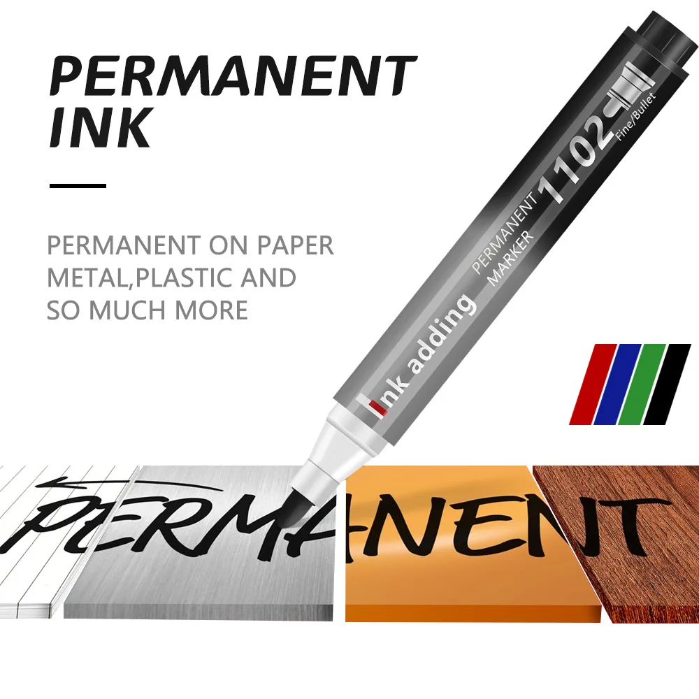 4 قطعة/المجموعة الفن الأسود الأزرق الحبر قلم طلاء دائم القلم للبلاستيك الخشب الحجر المعادن الزجاج العبث بمناسبة الكتابة على الجدران مقاوم للماء