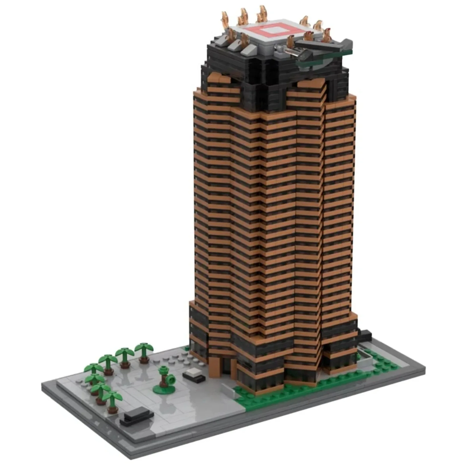 2005 Stück moderne Stadt-Wolkenkratzer Nakatomi Plaza Bausteine Avenue of The Stars Modell klassische Architektur Geschenke für Erwachsene