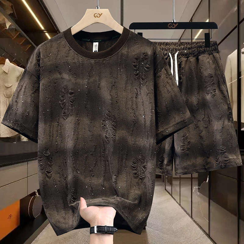 

T shirts+Shorts 2026 Summer Men Fashion Trend High Quality Comfortable Versatile Loose sets men Breathable Casual Suit men