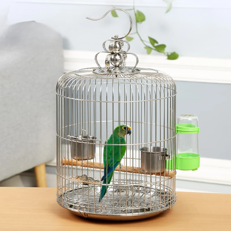 

Stainless Steel Luxury Bird Cages Metal Large Portable Carrier Bird Cages Budgie Decoration Jaula Pajaros Pet Products WZ50BC