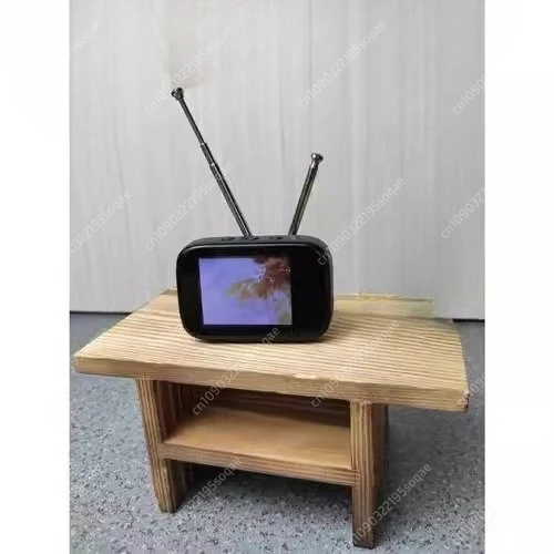 

Retro Mini Touch Screen TV Watch Dollhouse Scene Model Miniature TV Model Toys Kitchen Furniture Customizable Content