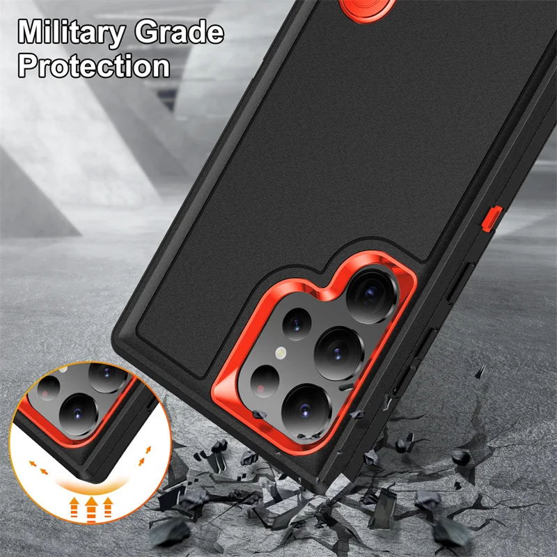 Defender Case for Samsung Galaxy S25 S24 S23 S22 S21 Ultra Plus Armor Shock Proof Duty Rugged Stand Cover Case Holster