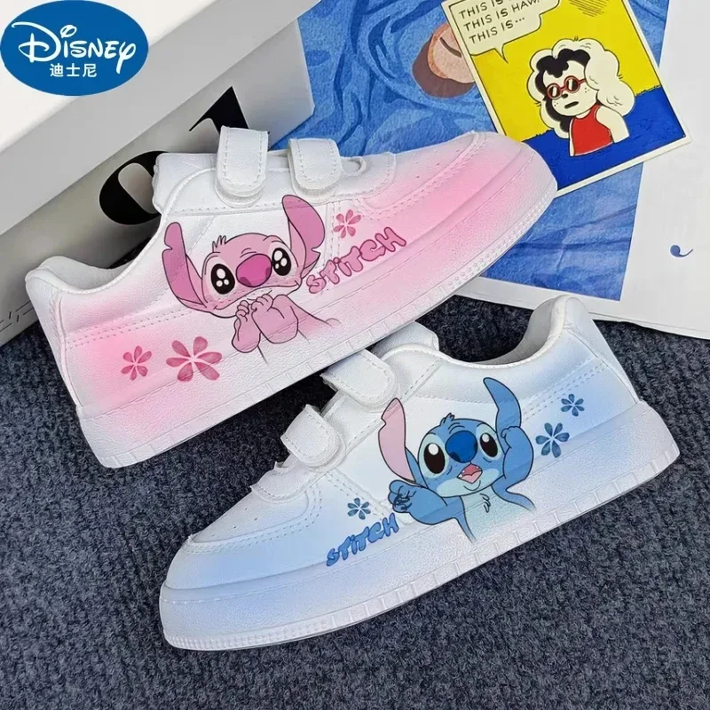 

Hot Disney Stitch Angel Cartoon Sneaker Women Summer Breathable Versatile Couples Board Shoes Cute Y2k Student Leisure Shoes