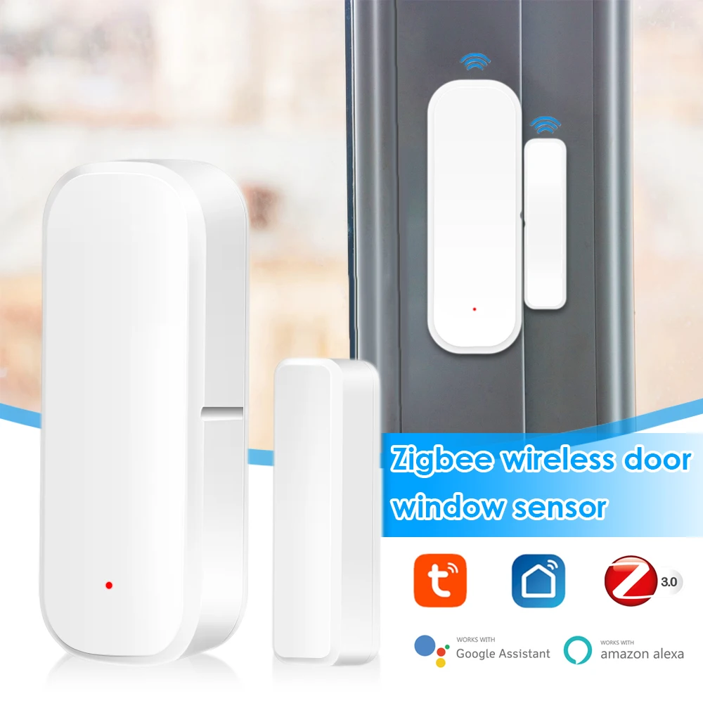 

For Tuya WiFi For Zigbee Smart Door Sensor Door Magnet With Voice Support Intelligent Leakage Alarm Overflow And Immersion