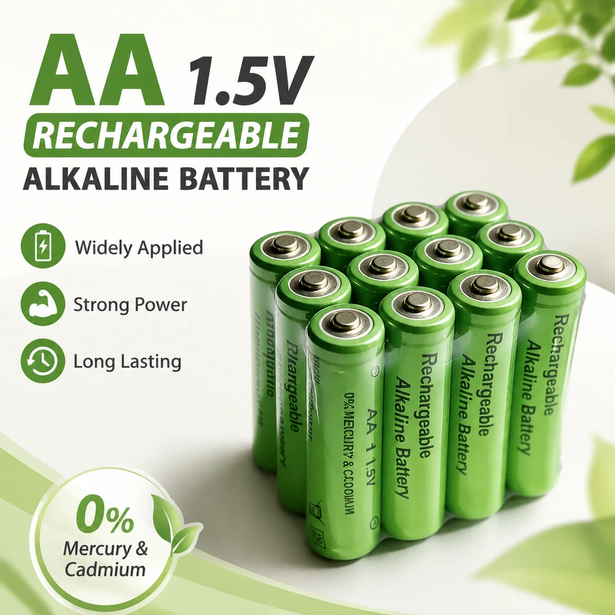 Rechargeable AA Battery 1.5V 3000mAh High Capacity Long Lasting Cell for Toys, Cameras, Remotes, Flashlights, Mice and Home Use