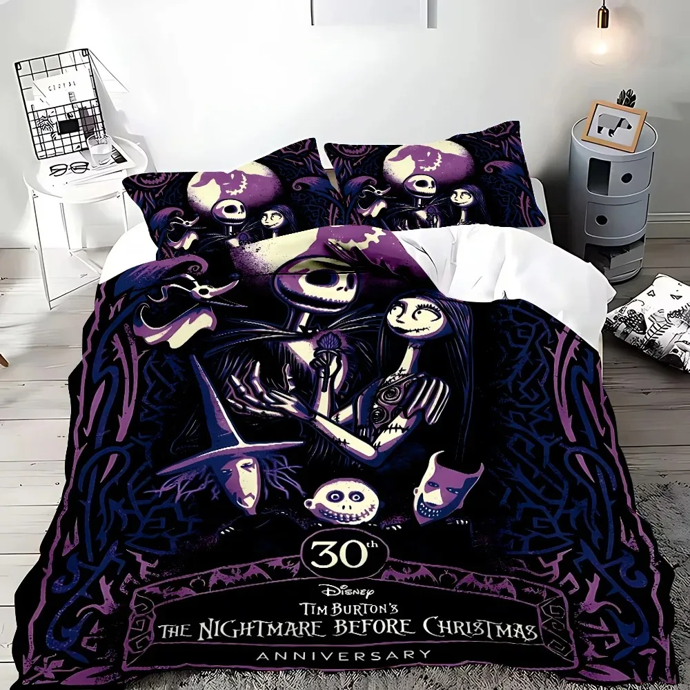 Parure de lit le cauchemar avant noël, housse de couette Jack Sally, housse de couette, taie d'oreiller, cadeau d'anniversaire pour filles et garçons adultes