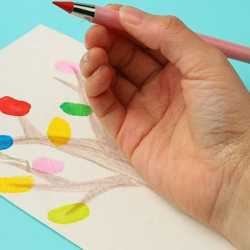 Ensemble de crayons infini multicolores, 12 pièces, sans encre, avec gomme, papeterie scolaire, stylos à dessin, fournitures d'art