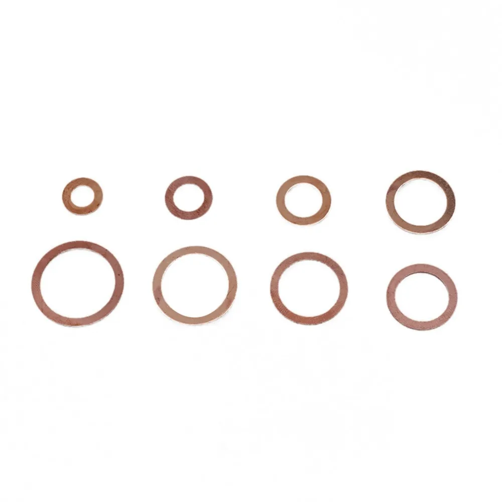 80PCS Multi-Use Copper Sump Plug Washers Storage Box Round Copper Washers Flat Ring Washers Generators