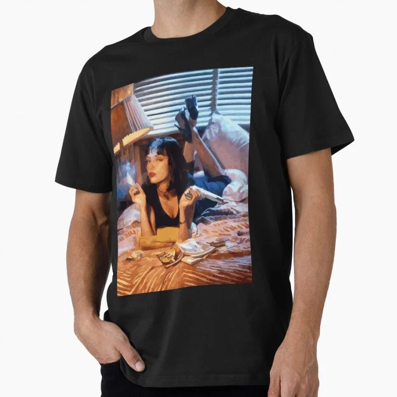 

MIA wallace vintage Pulp fiction Cult classic movie Gift t shirt for men Large size tops S-6xl 100% cotton printed clothes