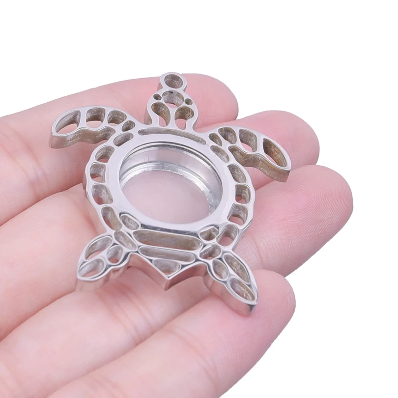 High Quality New Cute Turtle Shape Relicario Photo Locket Pendant For Necklace Keychain Jewelry Making Picture/Floating Charms