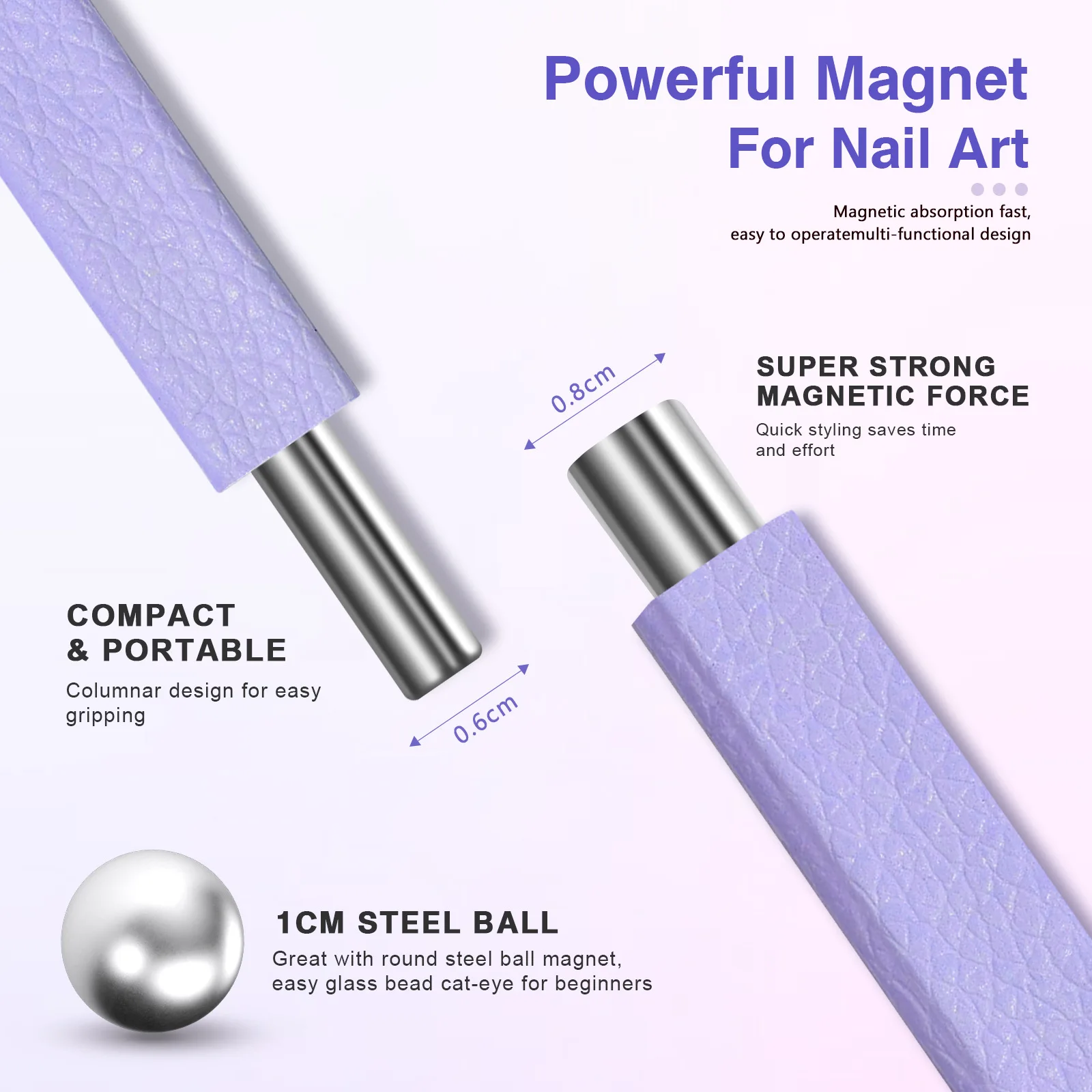 Strong Magnetic Long Double Head Nail Magnet Tool Pens Magnetic Cat Eye Gel Polish Nail Art Kit for DIY Salon Studio Or Home Use