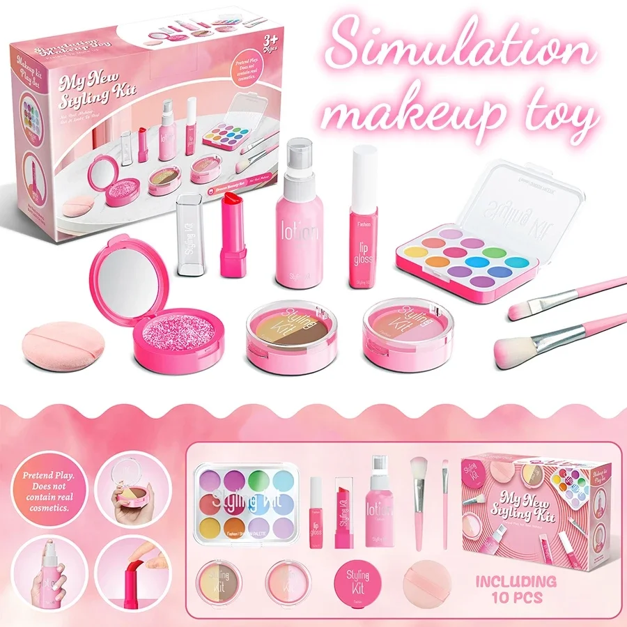 

Набор для девочек, детская сумка для выступлений, ролевая игра принцессы, игрушки для макияжа, портативный дизайн, косметичка принцессы