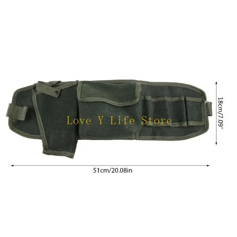 L74C Thick Canvas Bag with Multi-Pockets Hammer Screwdriver Holder for Electricians