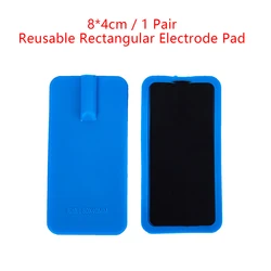 1 Pair Blue Reusable Rectangular Electrode Pad Non-gel Carbon Rubber Electrodes, Used For EMS And Dozens Of Micro Currents