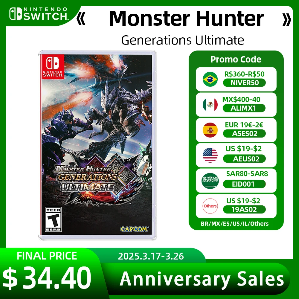 Monster Hunter Generations Ultimate - Nintendo Switch Game Deals for Nintendo Switch OLED Lite Game Card Physical