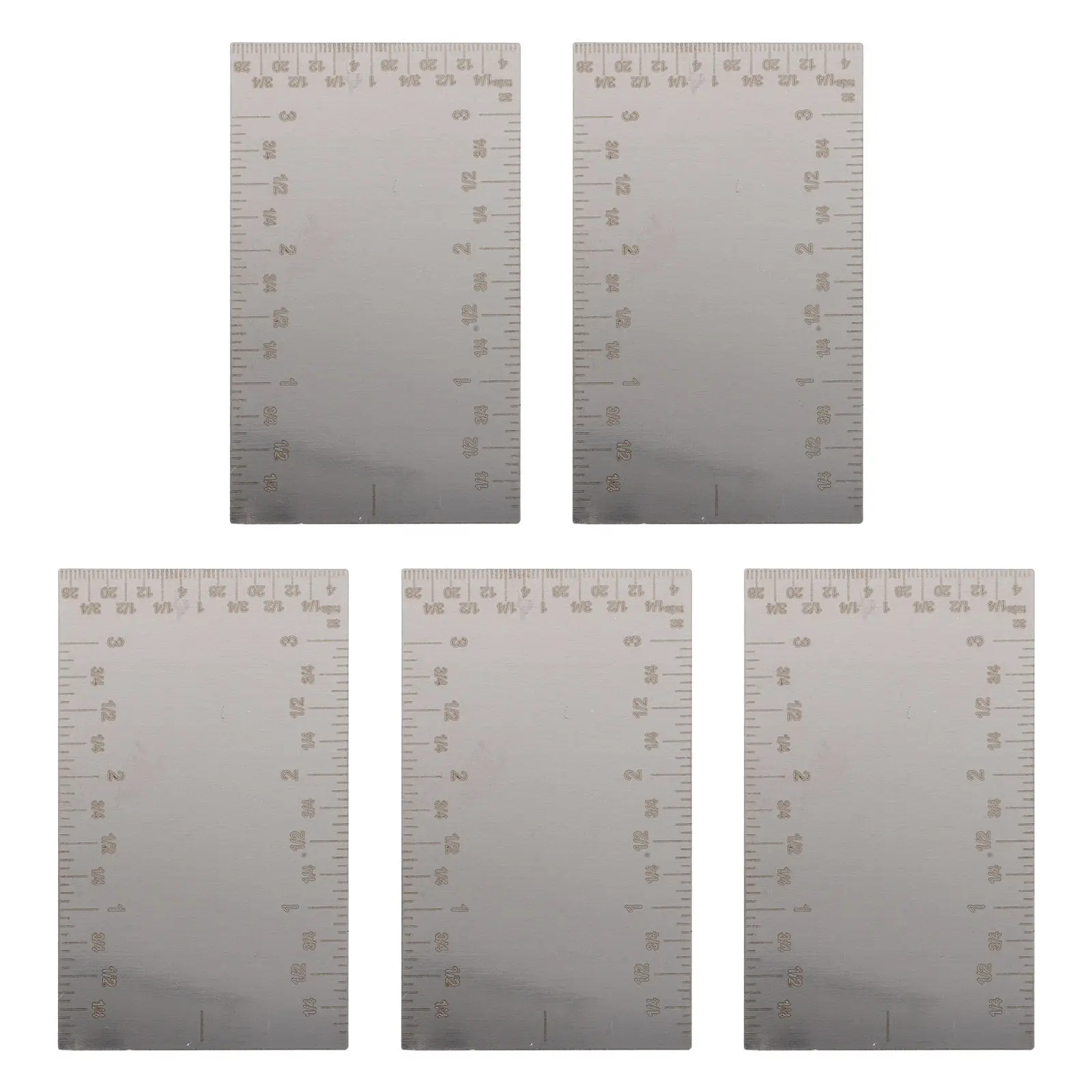 5Pcs Portable Pocket Scale Ruler Stainless Steel Mini Precision Square Edge Measuring Tool for Woodworking Engineering Craft
